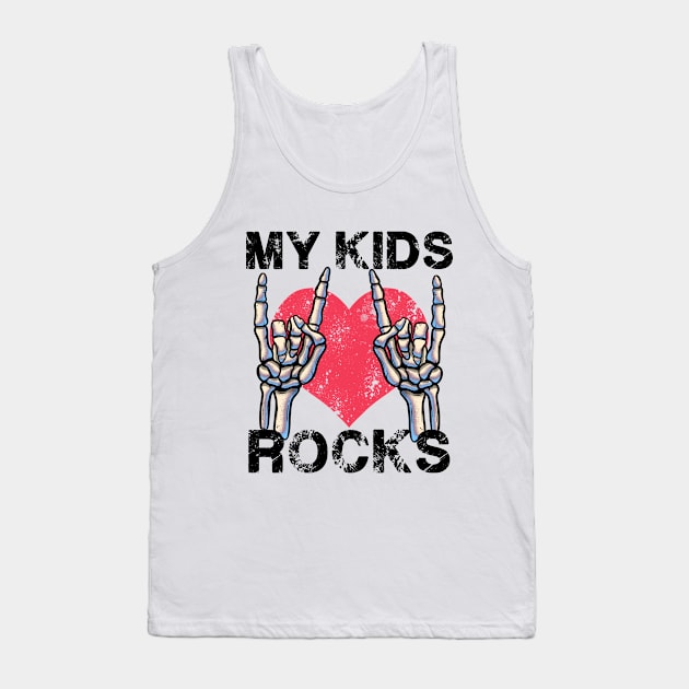 My Kids Rocks Let's Rock Mother Vintage Retro Father Concert Tank Top by MerchBeastStudio